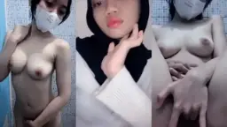 Rarah Si Hijab Montok Crot Sendiri Jilbab Basah Kena Pancut 2