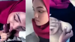 Ukhti Hijab Merah Ngerasain Crot Di Mulut, Nikmat Banget